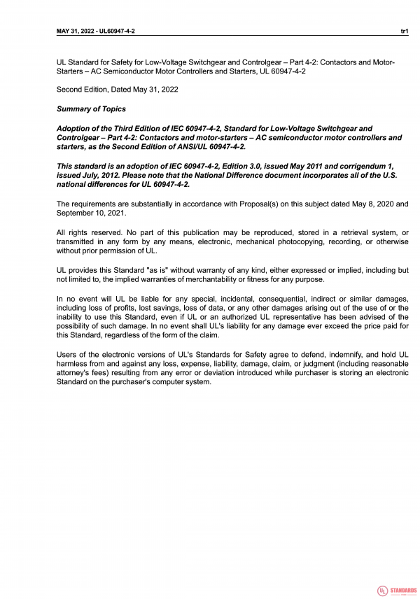 UL 60947-4-2 PDF UL 60947-4-2 PDF